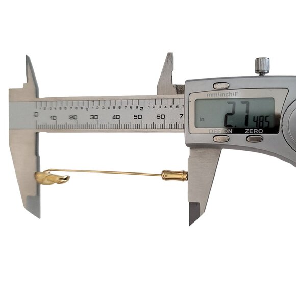 Trifari Crown Over T Gold Tone Mushroom Stick Lapel Pin, Signed K152 - Picture 8 of 9